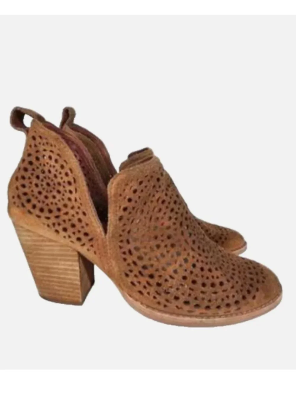 Jeffrey Campbell Laser-cut Suede Rosalee Booties Size 9 Brown